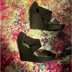 Black Wedge Heels
